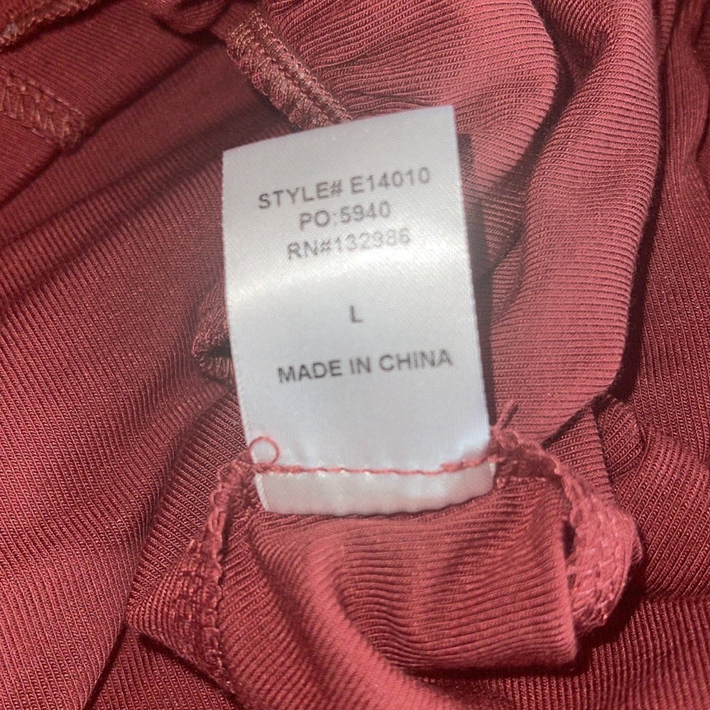 NWT Mittoshop Vneck adj. Straps Babydoll Style Tank Top SZ L in Brickred - Picture 8 of 8